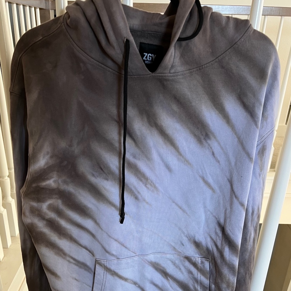 Ziggy Denim Men’s Purple and Black Hooded Sweatshirt Size Medium